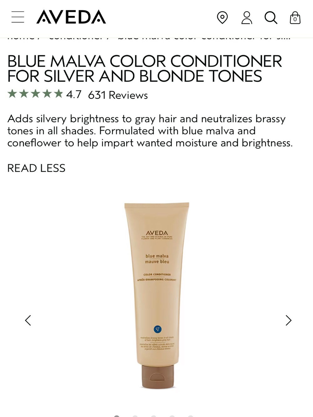 New Aveda BLUE MALVA COLOR CONDITIONER FOR SILVER AND BLONDE TONES - Picture 5 of 6
